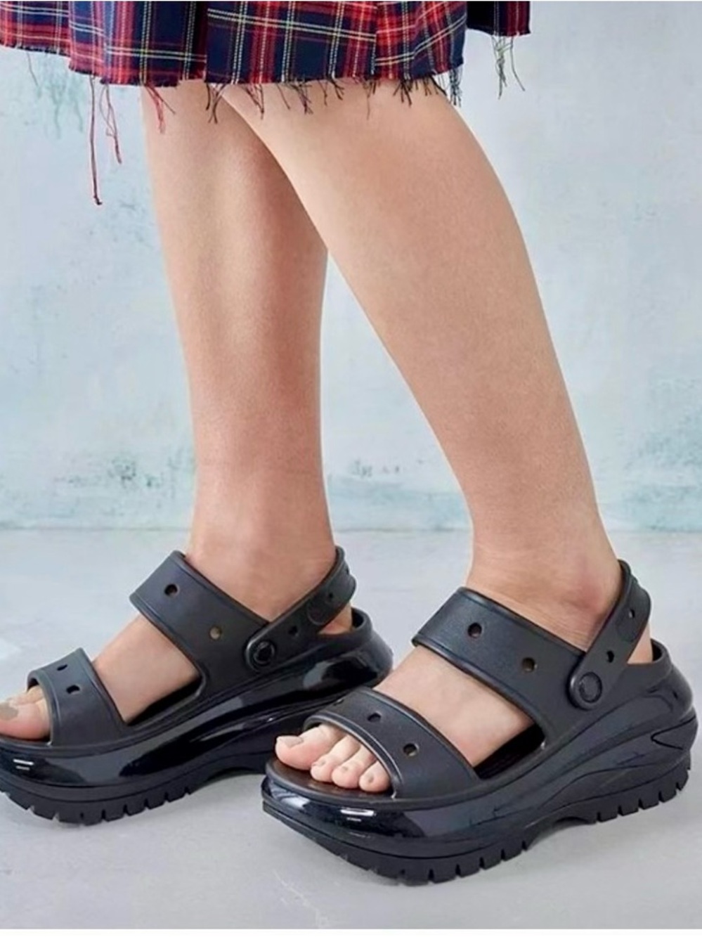 Crocs Black Platform Sport Sandals - Women